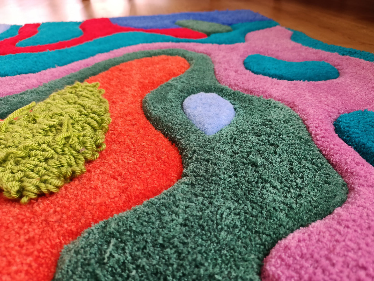 Irregular Multicolor Abstract 100% Hand Tufted Rug