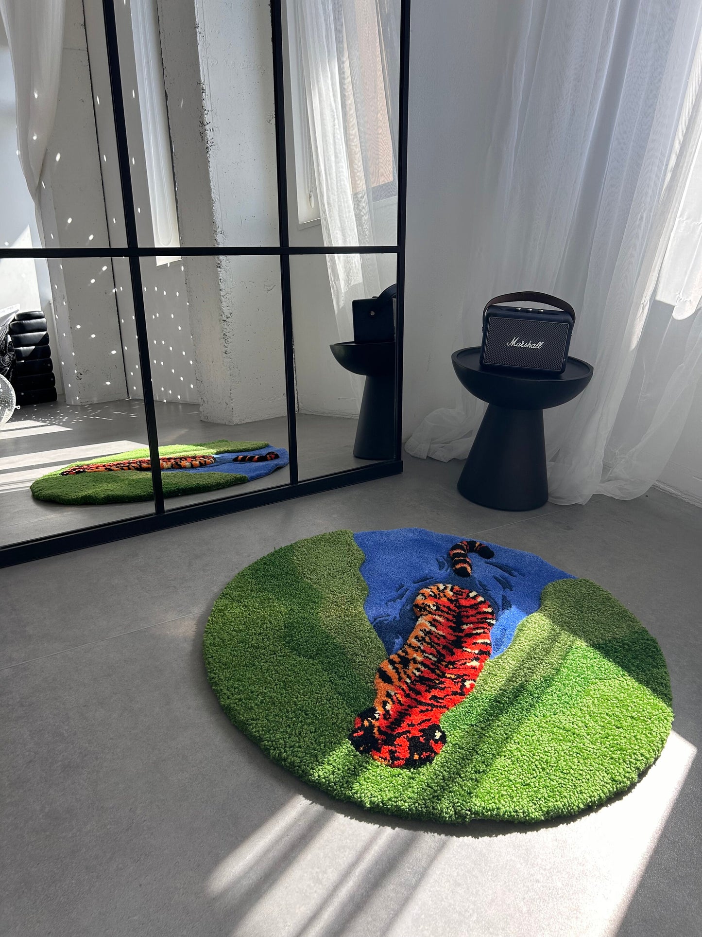 Tiger In The Pond Tufted Rug