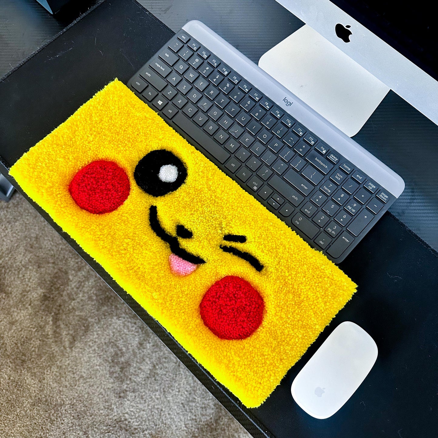 Pikachu Pokemon Keyboard Custom Anime Cartoon Wrist Rest Rug