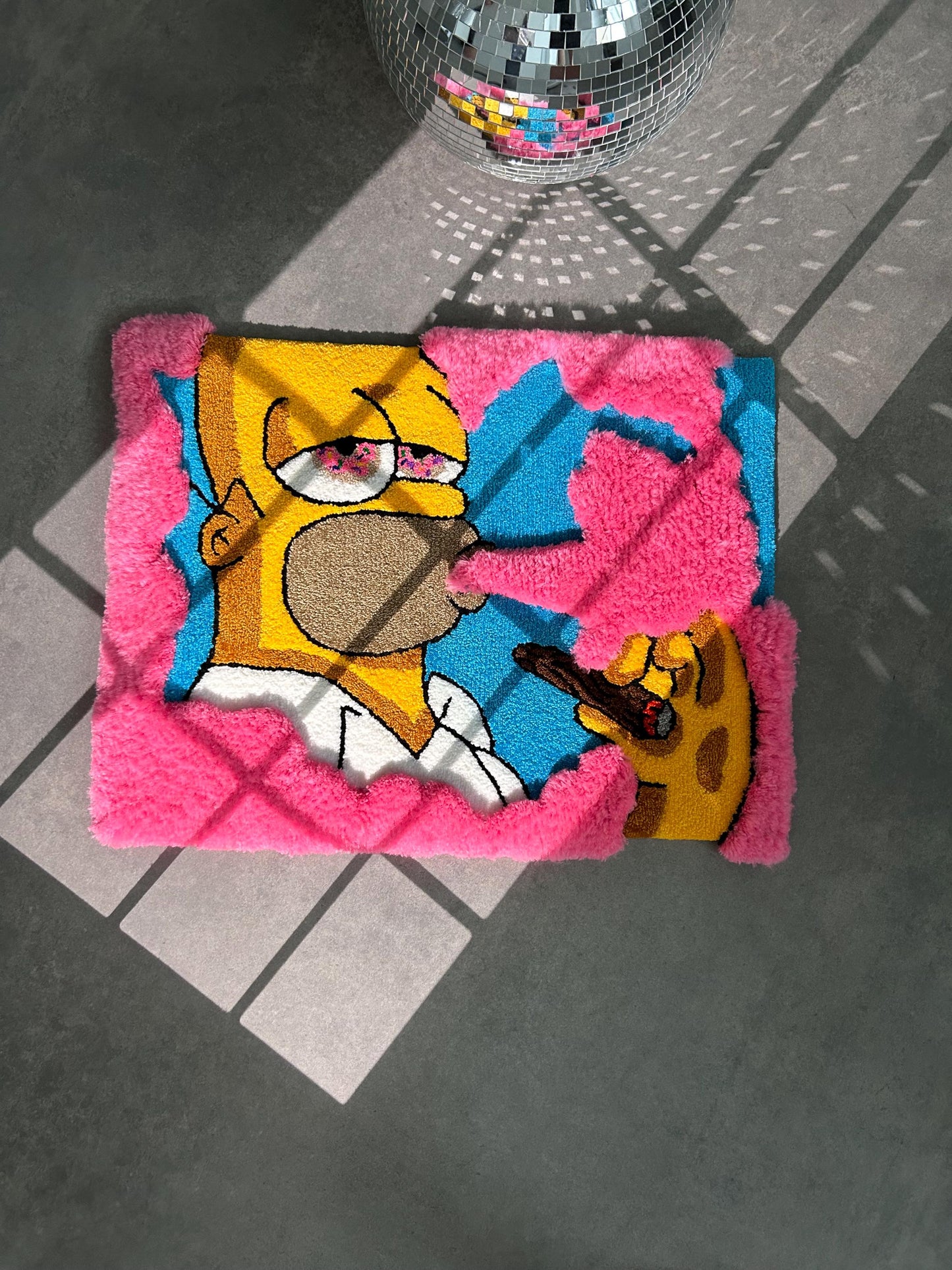 Cartoon Pink smoke Tufted rug