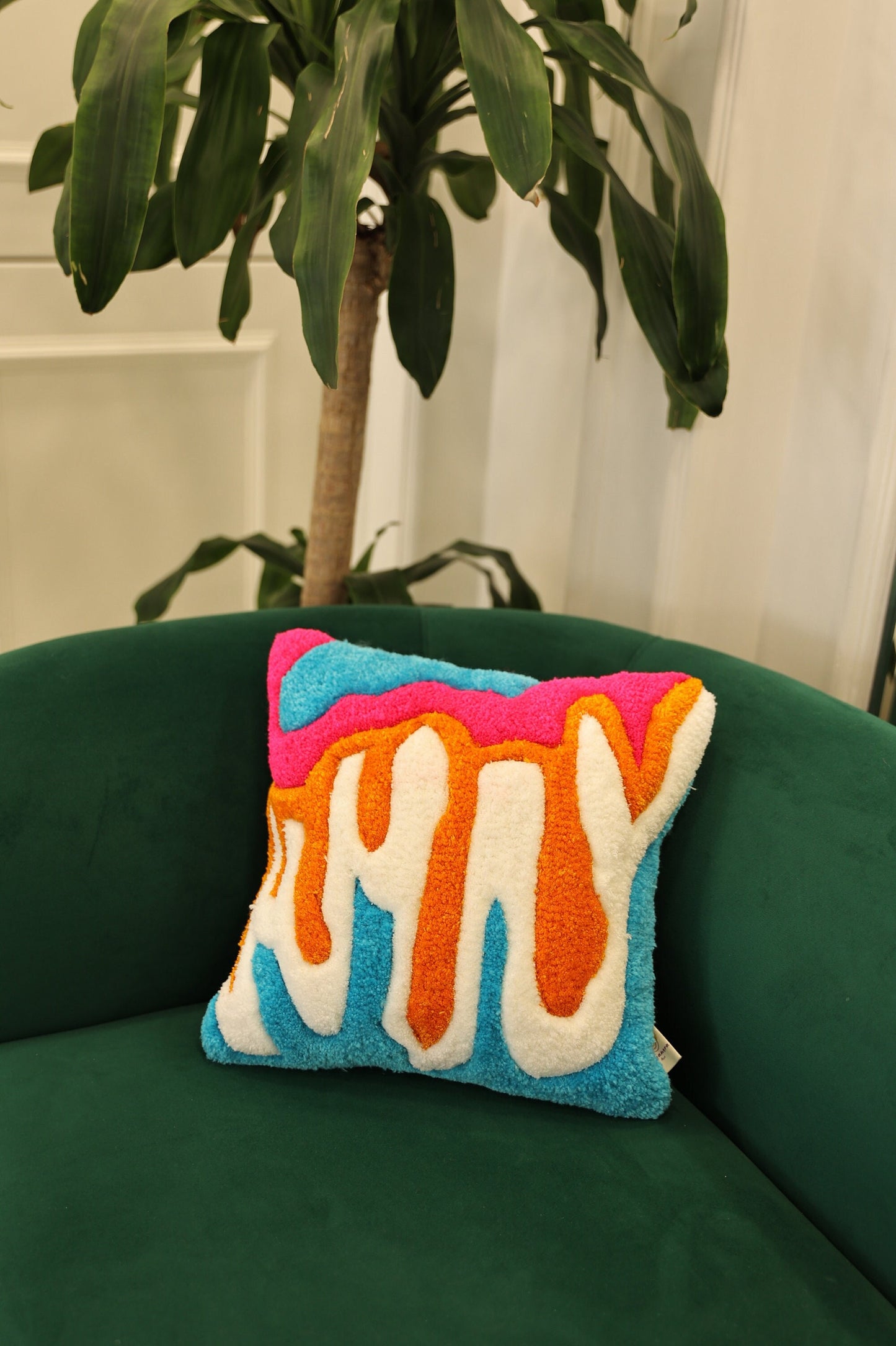 Handmade Melting Abstract Tufted Pillow Case
