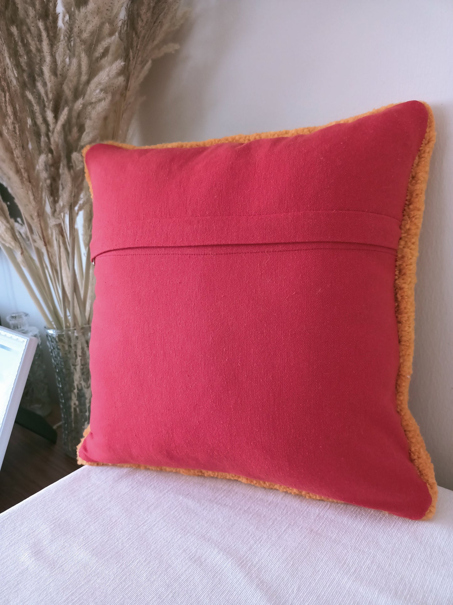 Red Sexy Lips Tongue Out Tufting Throw Pillow
