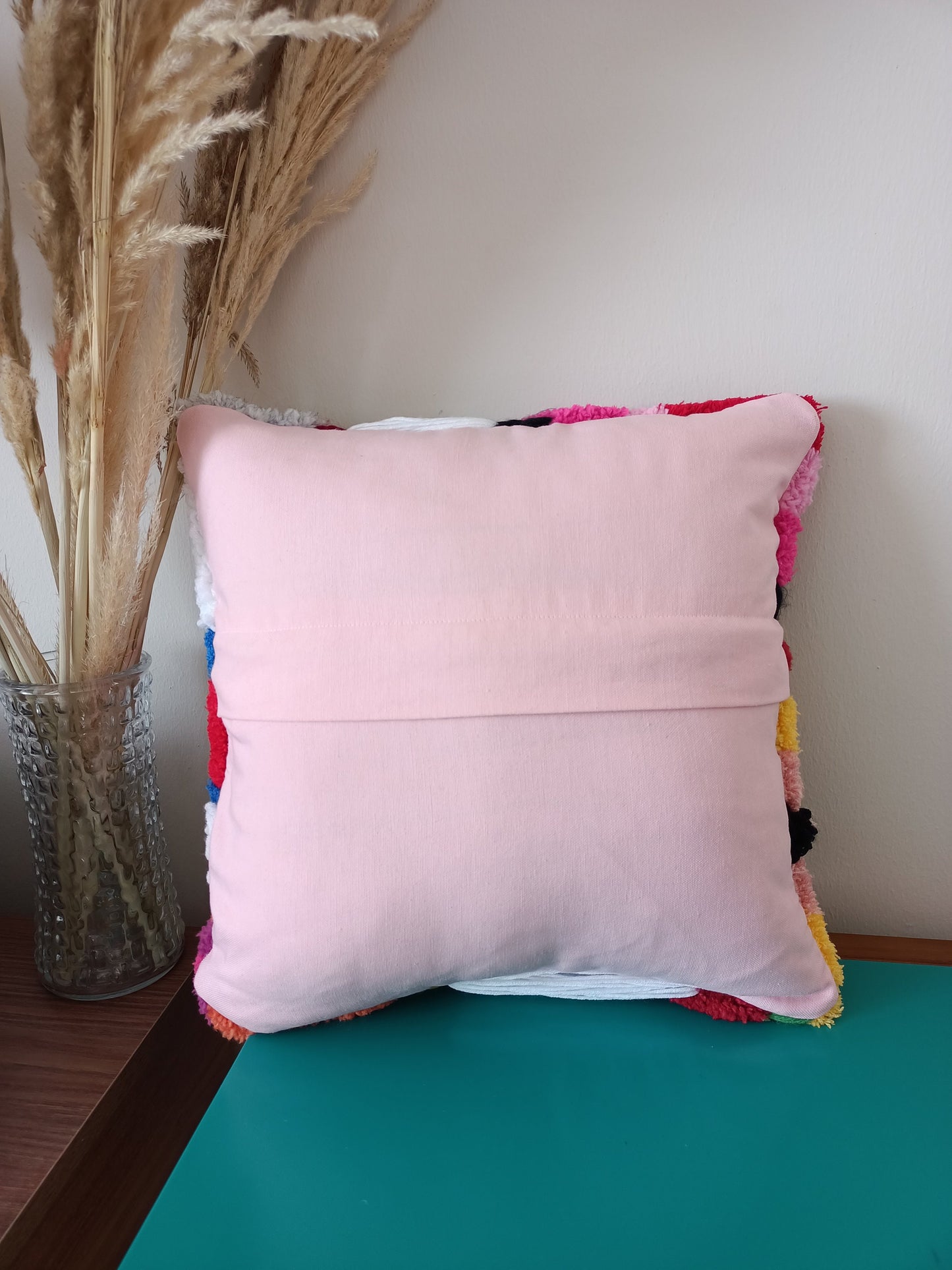 Abstract Rainbow Dripping Tufted Square Attached Sofa Handwoven Pillowcase