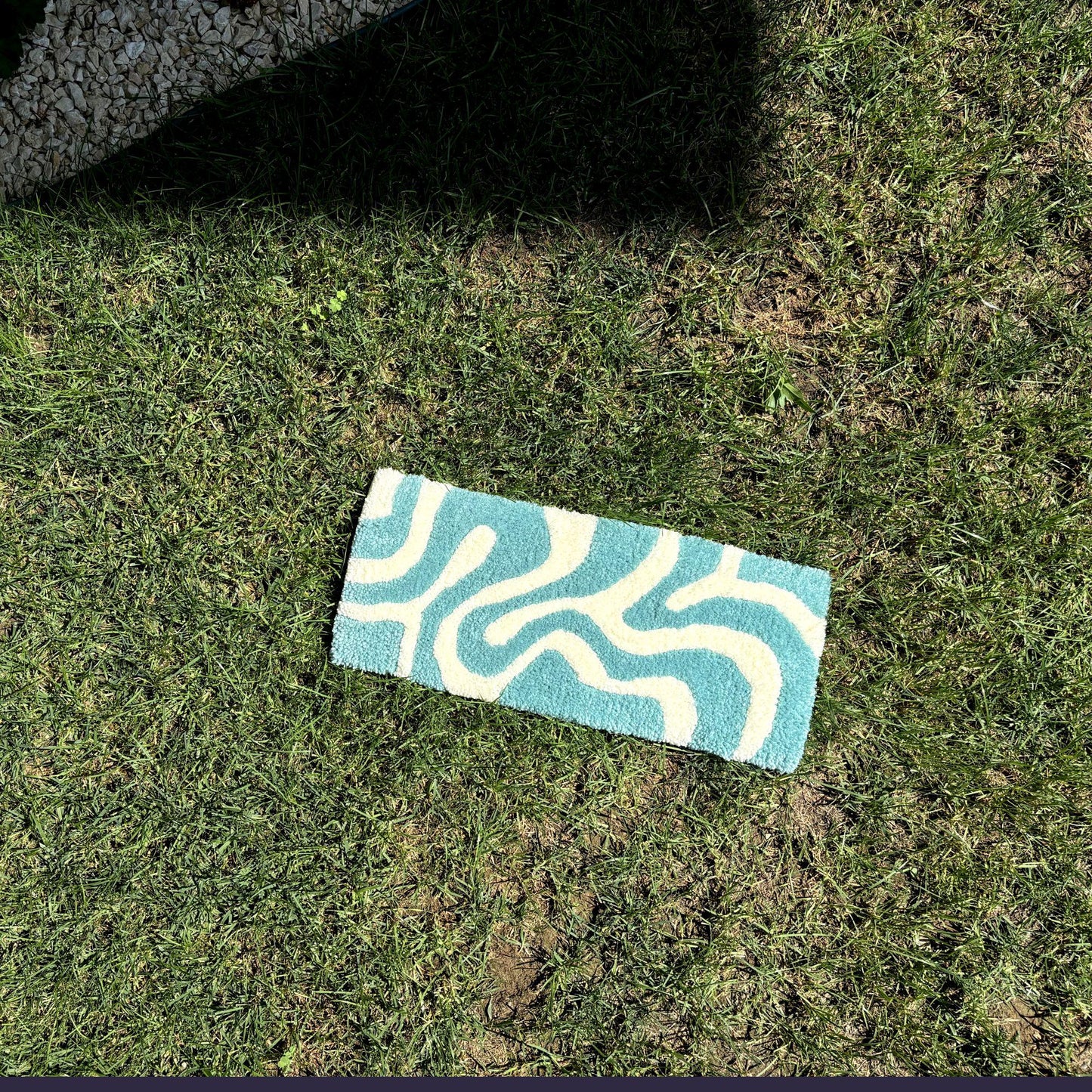 Wavy Blue White Keyboard Rug