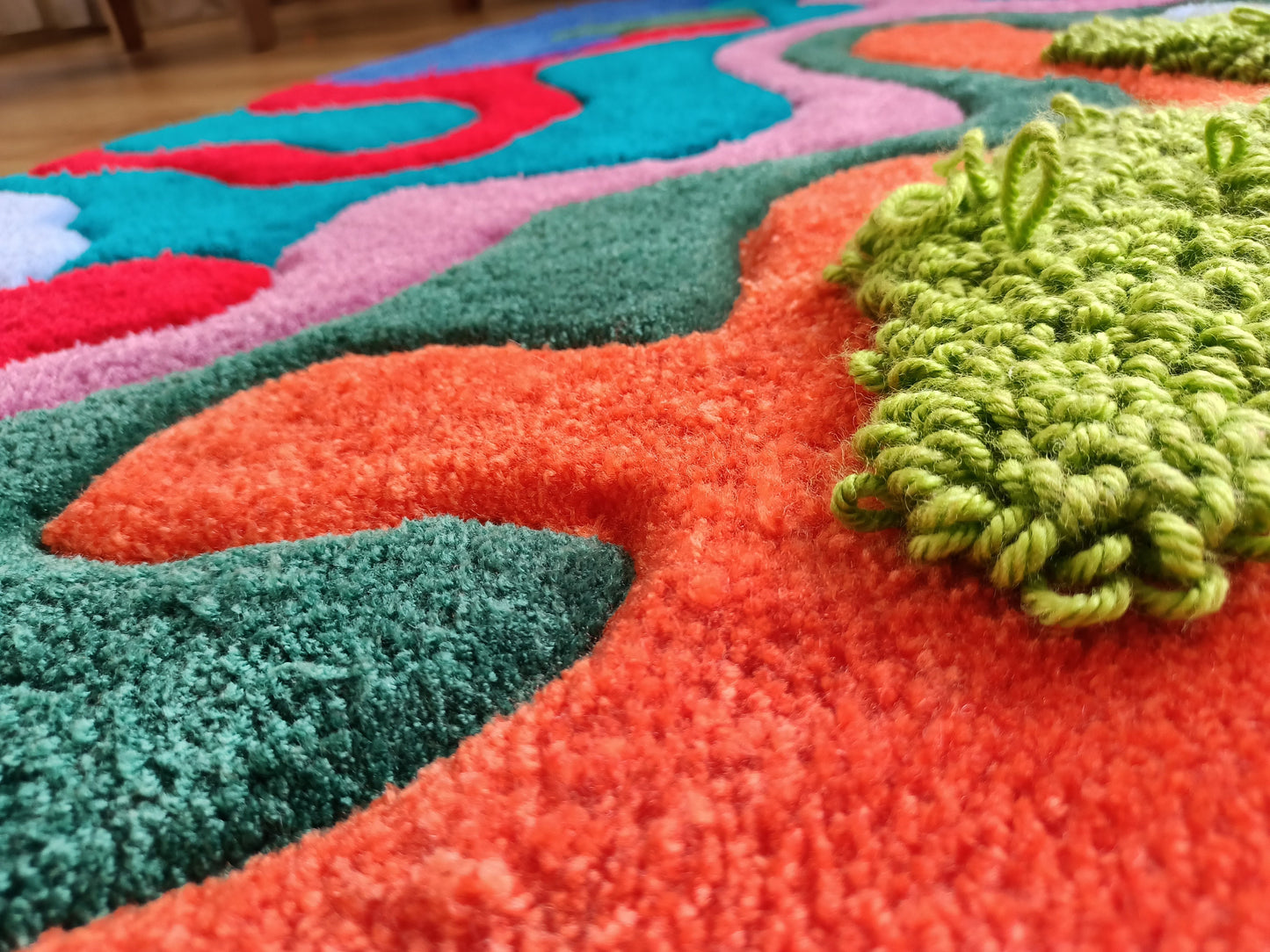 Irregular Multicolor Abstract 100% Hand Tufted Rug