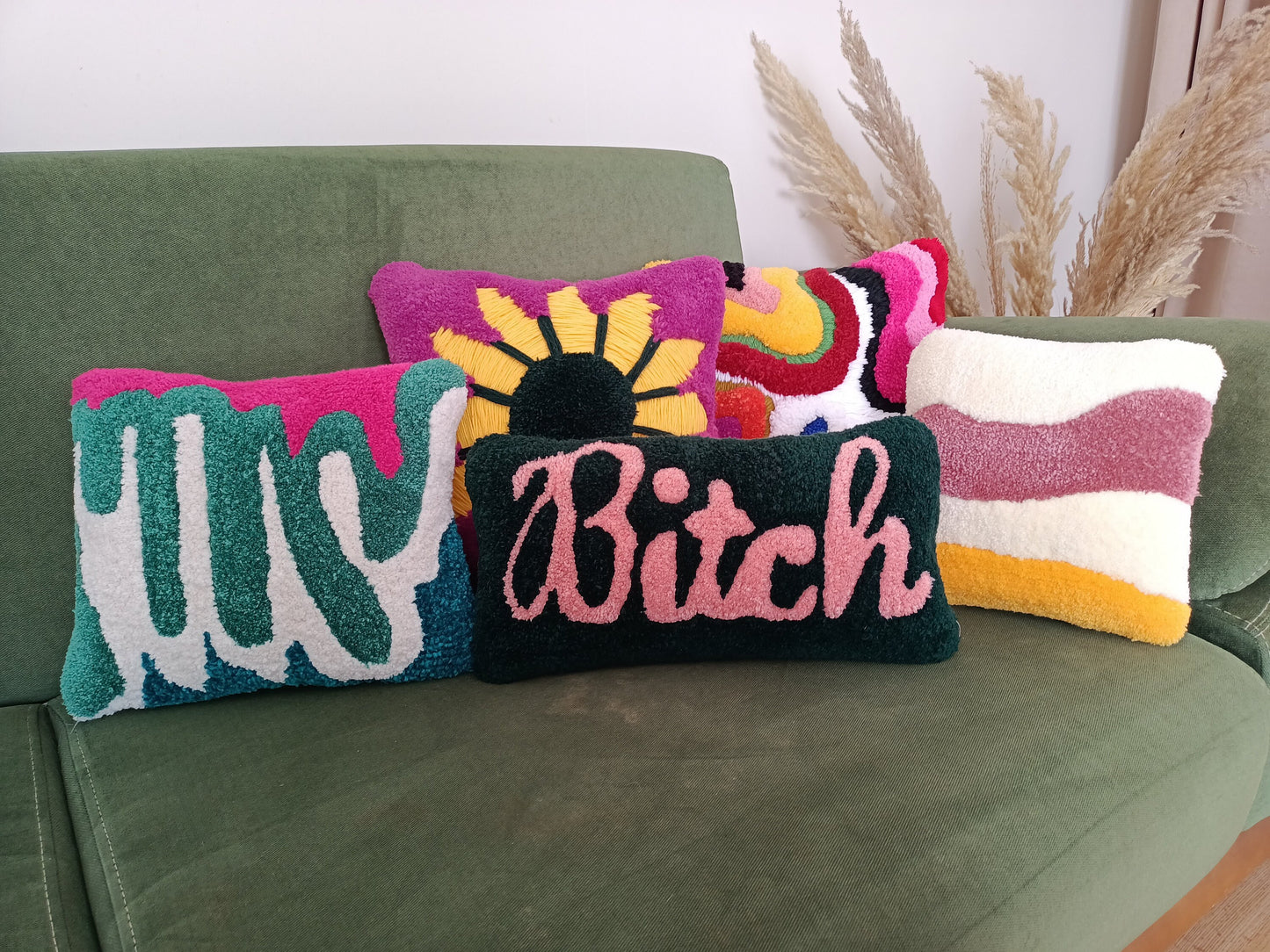 Tufted Bitch Pillow Cover