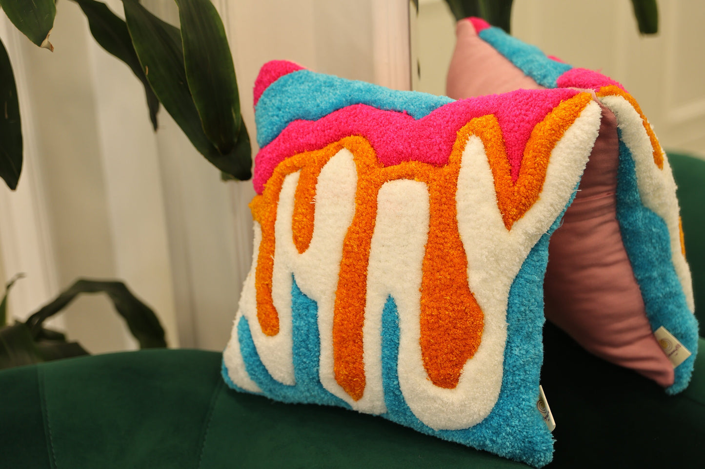 Handmade Melting Abstract Tufted Pillow Case