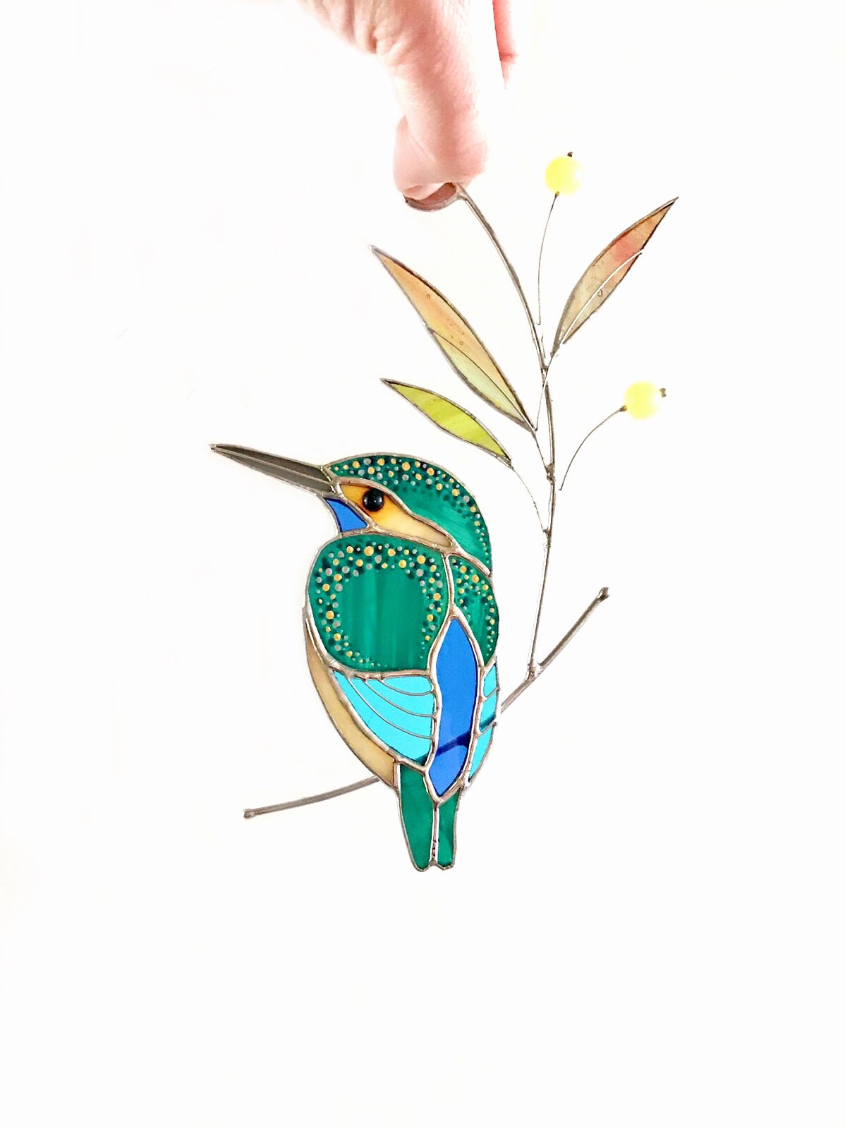 Stained Glass Kingfisher Suncatcher