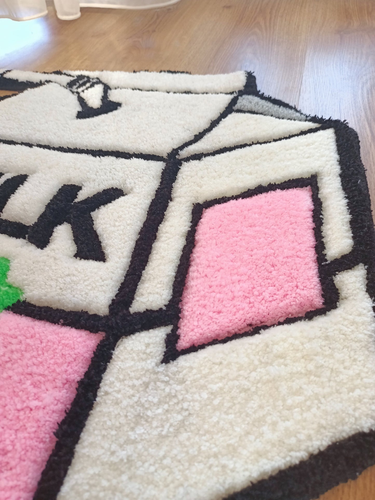 Strawberry Pink Milk Carton 3D Tufted Rug