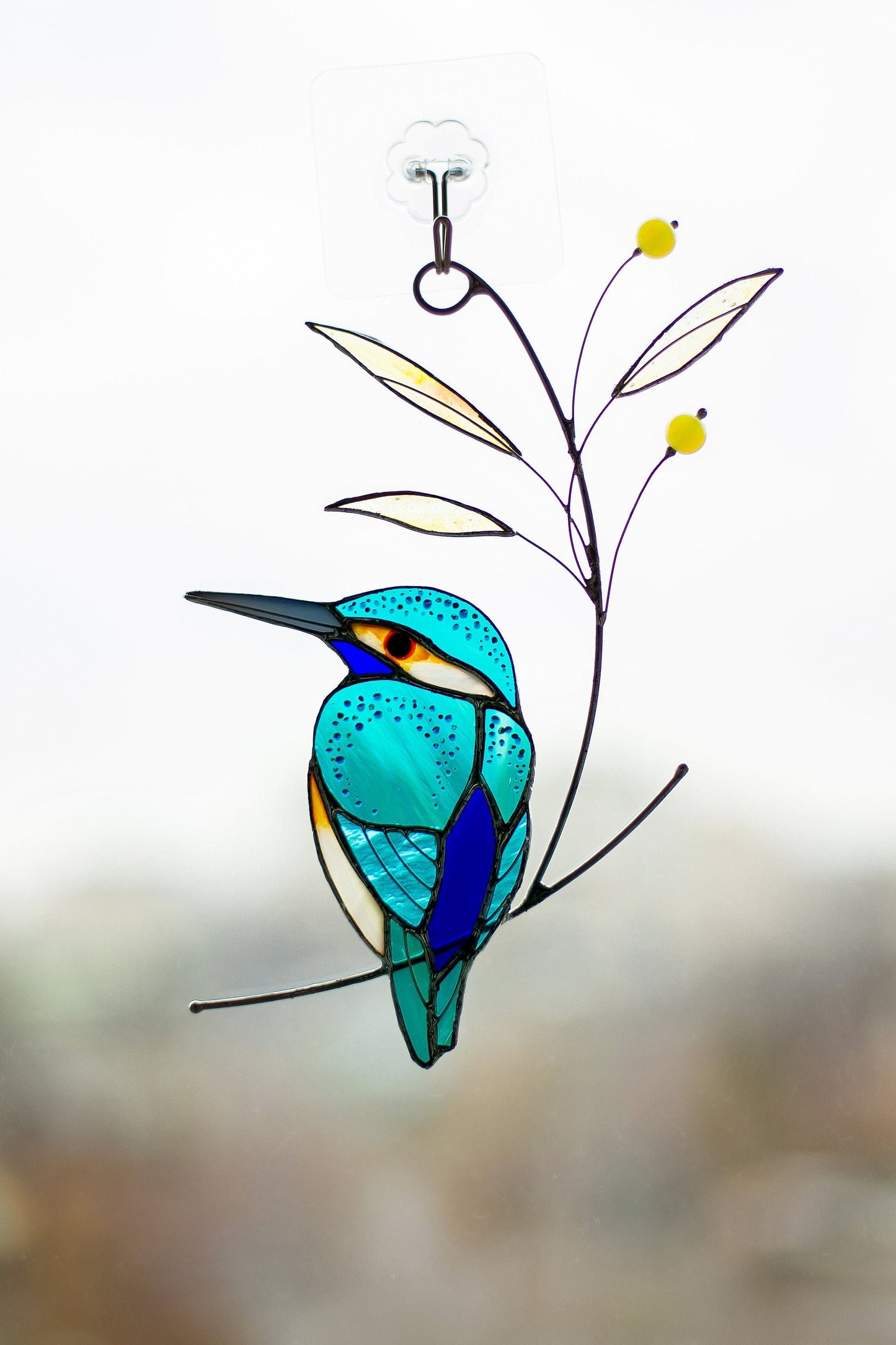 Stained Glass Kingfisher Suncatcher