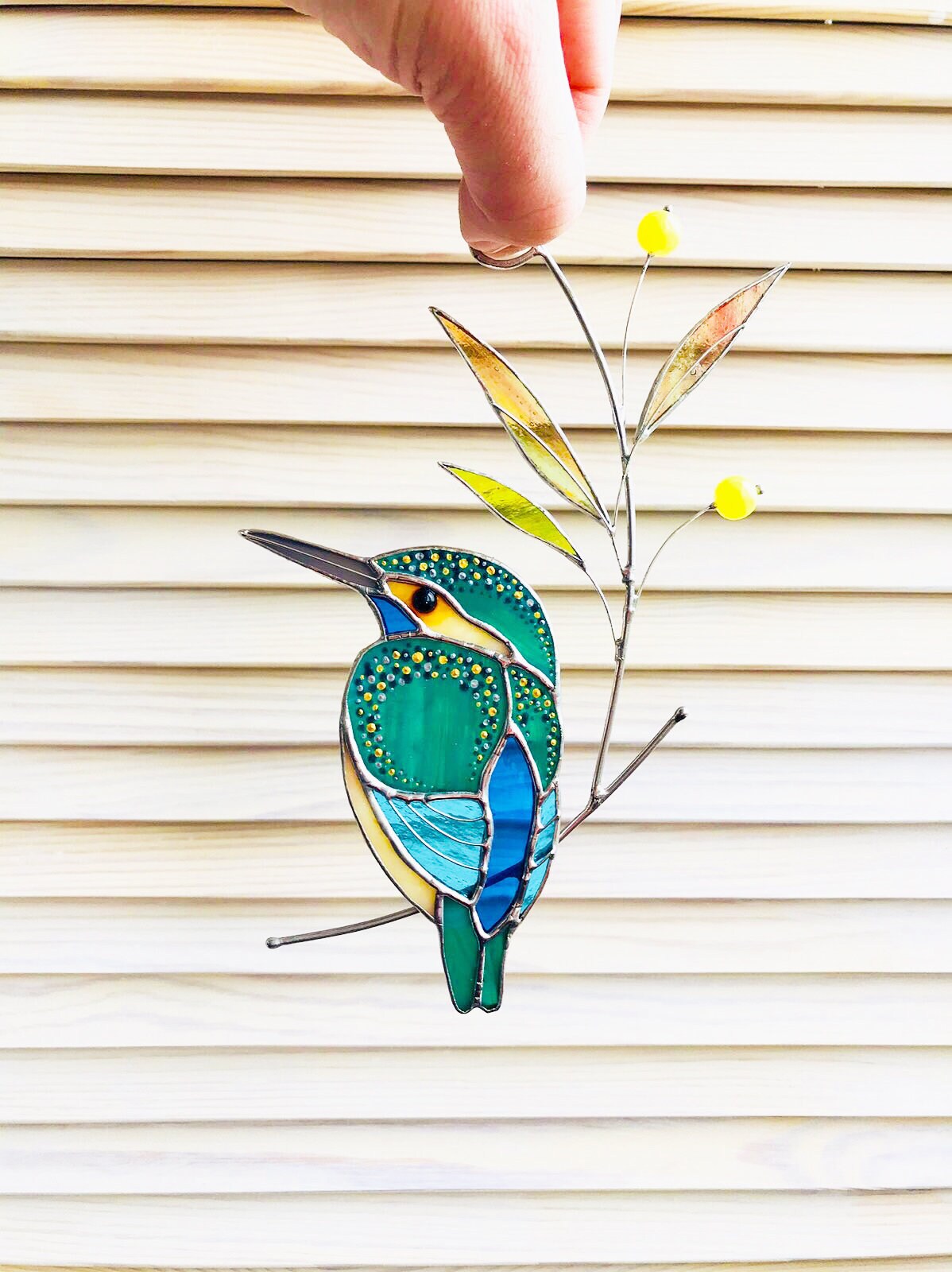 Stained Glass Kingfisher Suncatcher