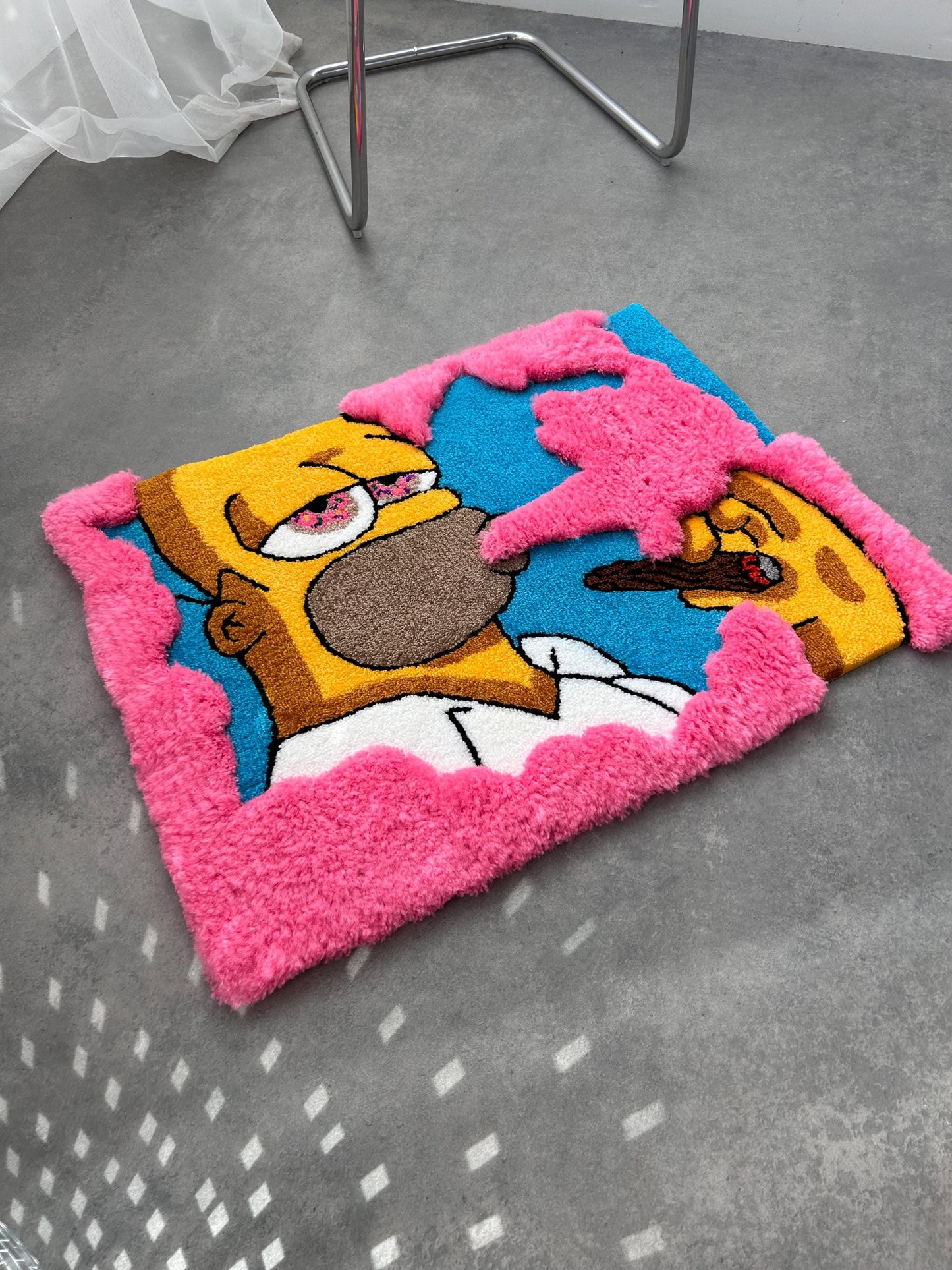 Cartoon Pink smoke Tufted rug