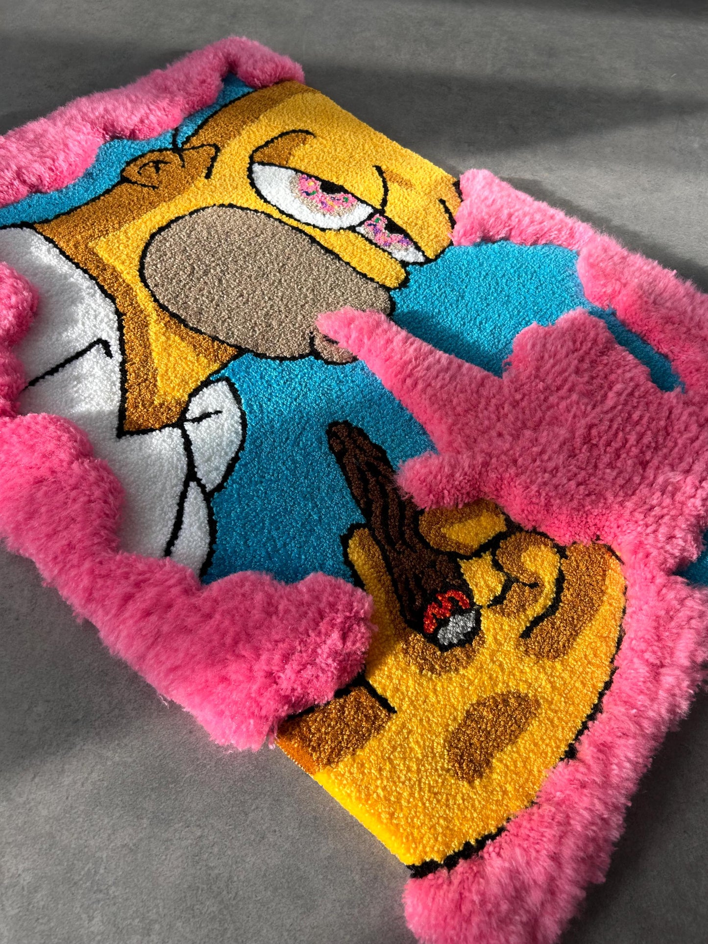 Cartoon Pink smoke Tufted rug