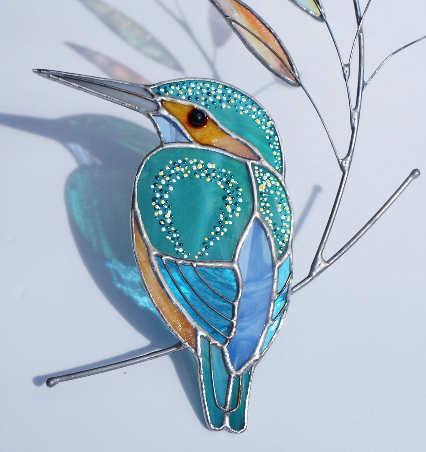 Stained Glass Kingfisher Suncatcher