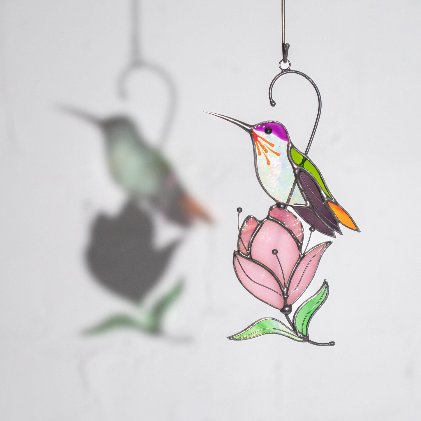 Flower stained glass window hangings