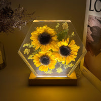 sunflowers resin night light