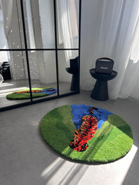 Tiger In The Pond Tufted Rug