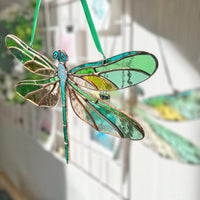 Dragonfly stained resin window hangings
