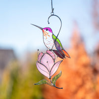 Flower stained glass window hangings