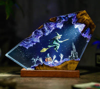 Handmade Halloween resin wood lamp