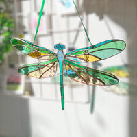Dragonfly stained resin window hangings