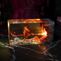 Fire Dragon Resin Lamp