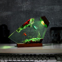 Fire and Ice Dragon resin lamp