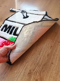 Strawberry Pink Milk Carton 3D Tufted Rug