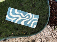 Wavy Blue White Keyboard Rug