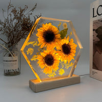 sunflowers resin night light