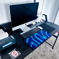Wavy Blue Keyboard Tufted Rug