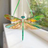 Dragonfly stained resin window hangings