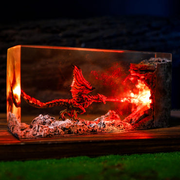 Fire Dragon Resin Lamp