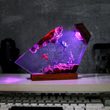 Fire and Ice Dragon resin lamp