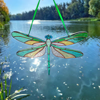 Dragonfly stained resin window hangings