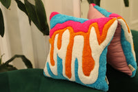 Handmade Melting Abstract Tufted Pillow Case
