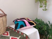Punch Needle Tufted Wavy Squiggle Pillow