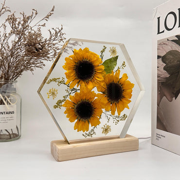sunflowers resin night light