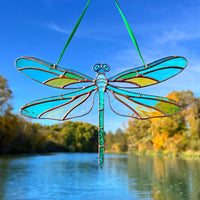 Dragonfly stained resin window hangings
