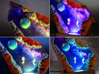 Astronaut Galaxy Epoxy Resin Lamp