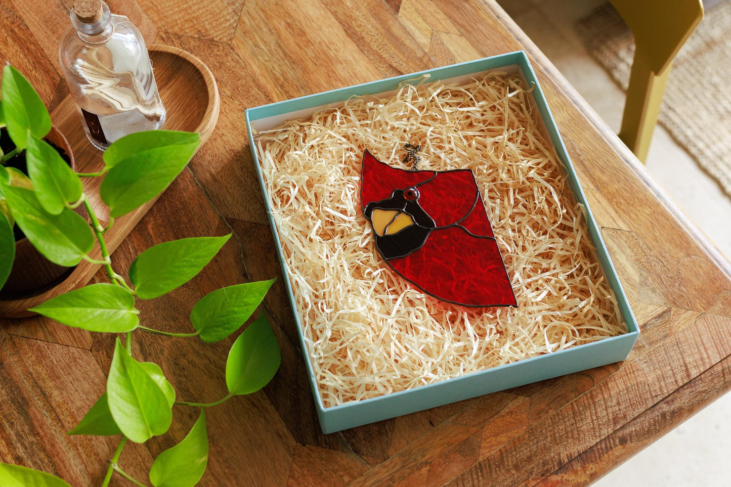 Red Cardinal Stained Glass Window Hangings