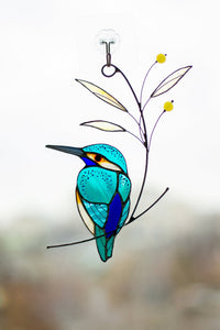 Stained Glass Kingfisher Suncatcher