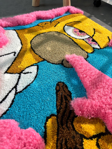 Cartoon Pink smoke Tufted rug