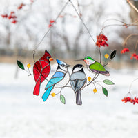 Cardinal stained glass window hangings