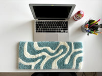 Wavy Blue White Keyboard Rug