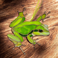 Frog stained resin window hangings
