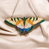 Yellow swallowtail butterfly stained resin window hangings