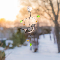 Mockingbird Modern stained glass window hangings