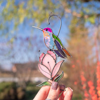 Flower stained glass window hangings