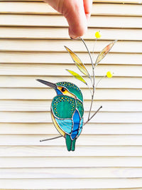 Stained Glass Kingfisher Suncatcher